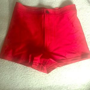 American apparel : red disco shorts small