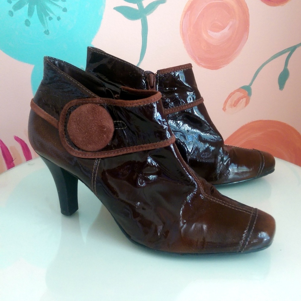 Brown Patent GIANNI BINI Booties