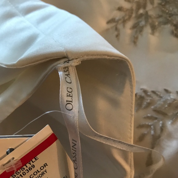 Oleg Cassini Lace Peek-a-Boo Back Wedding Dress - Picture 7 of 9