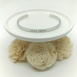 Silver "Have Faith" Bangle