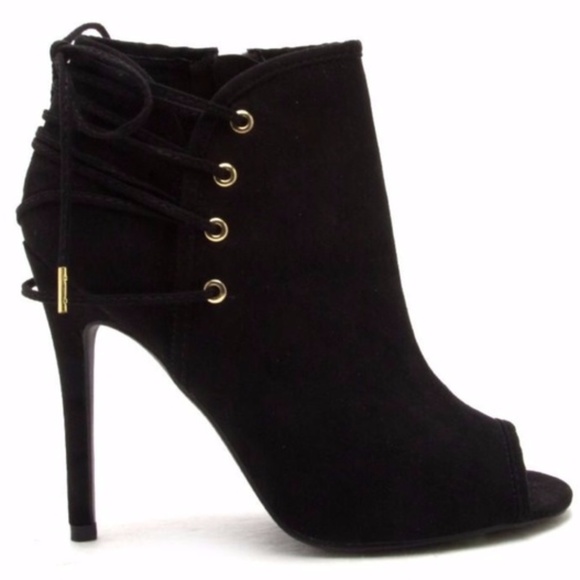 HP‼️ Noemi Lace Up Accent Peep Toe Bootie - Picture 5 of 8