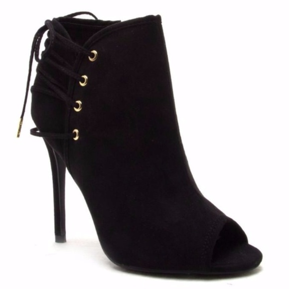 HP‼️ Noemi Lace Up Accent Peep Toe Bootie - Picture 3 of 8