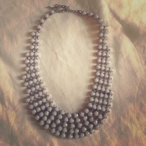 White beaded collar necklace