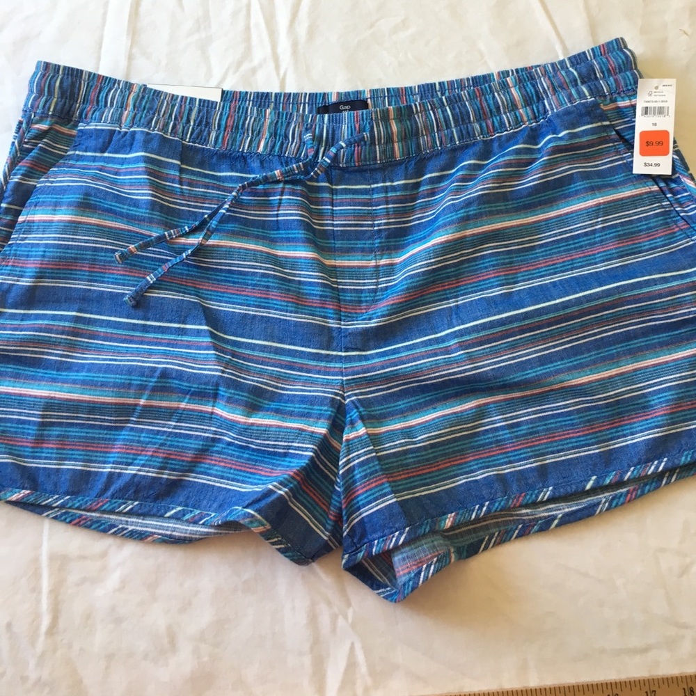NWT Gap Factory shorts size 18 blue stripe