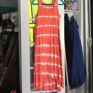 coral long dress