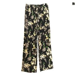 Floral palazzo silk pants