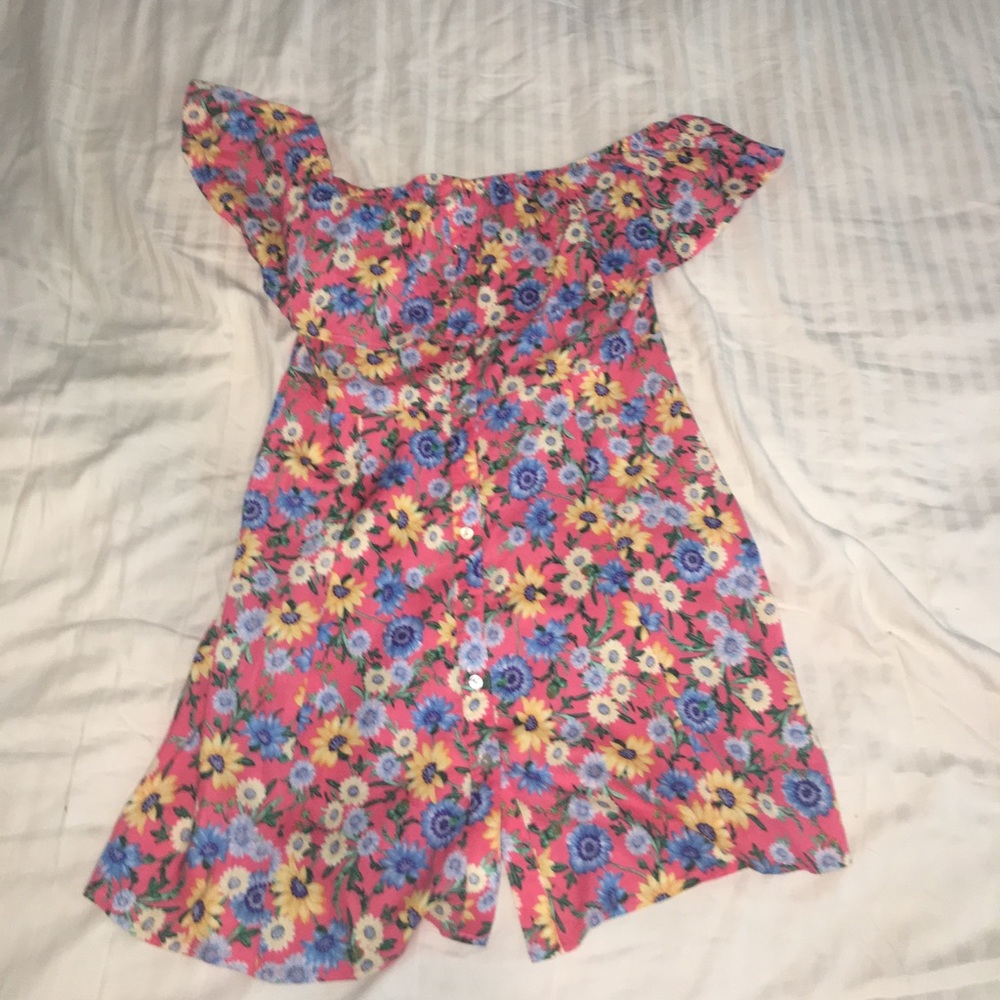 Floral button down dress