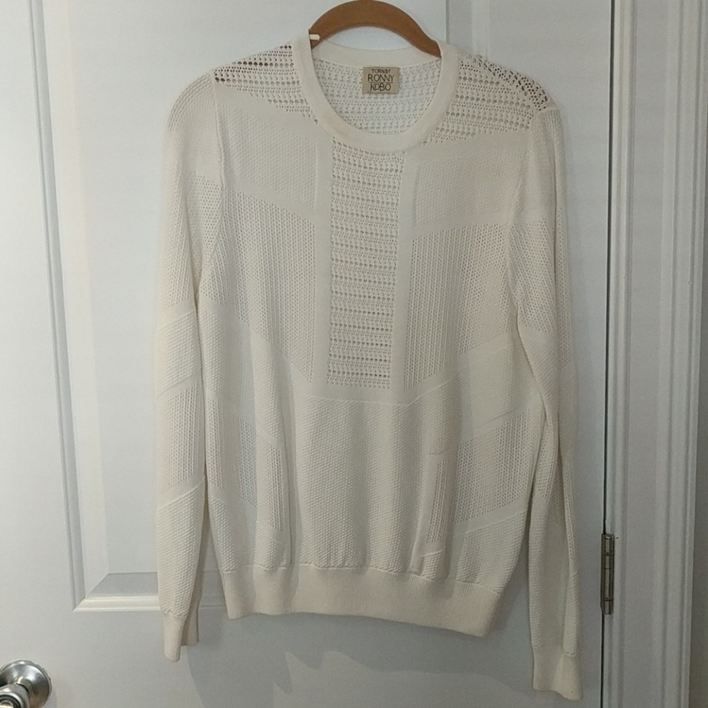 Heavy weight white viscose sweater - Picture 1 of 3
