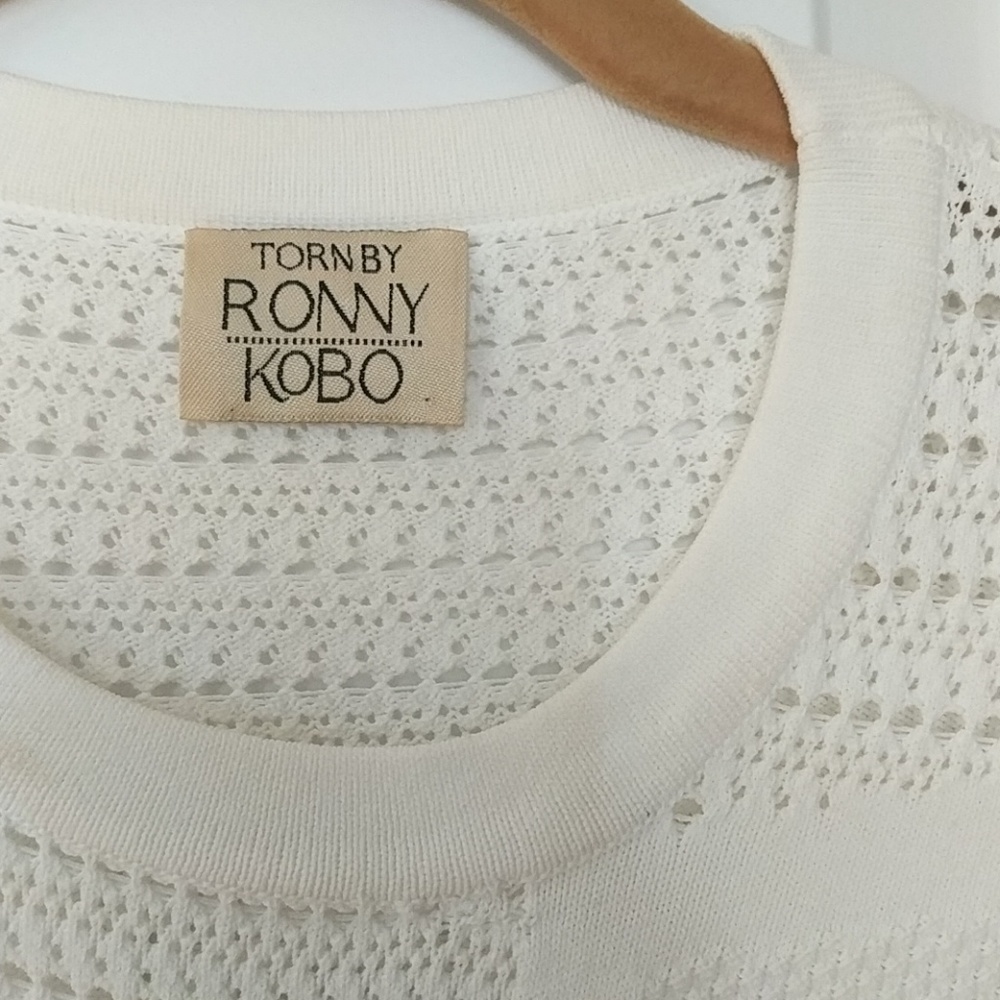 Heavy weight white viscose sweater - Picture 2 of 3