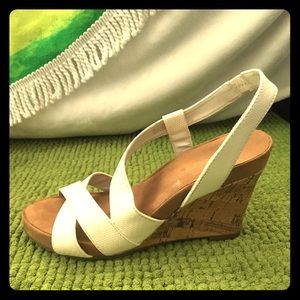 White Strappy Wedges