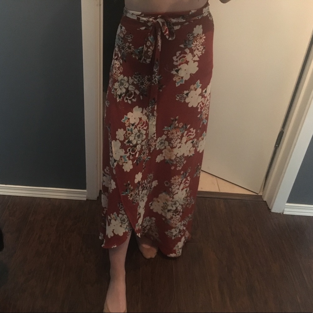 Zara floral wrap skirt