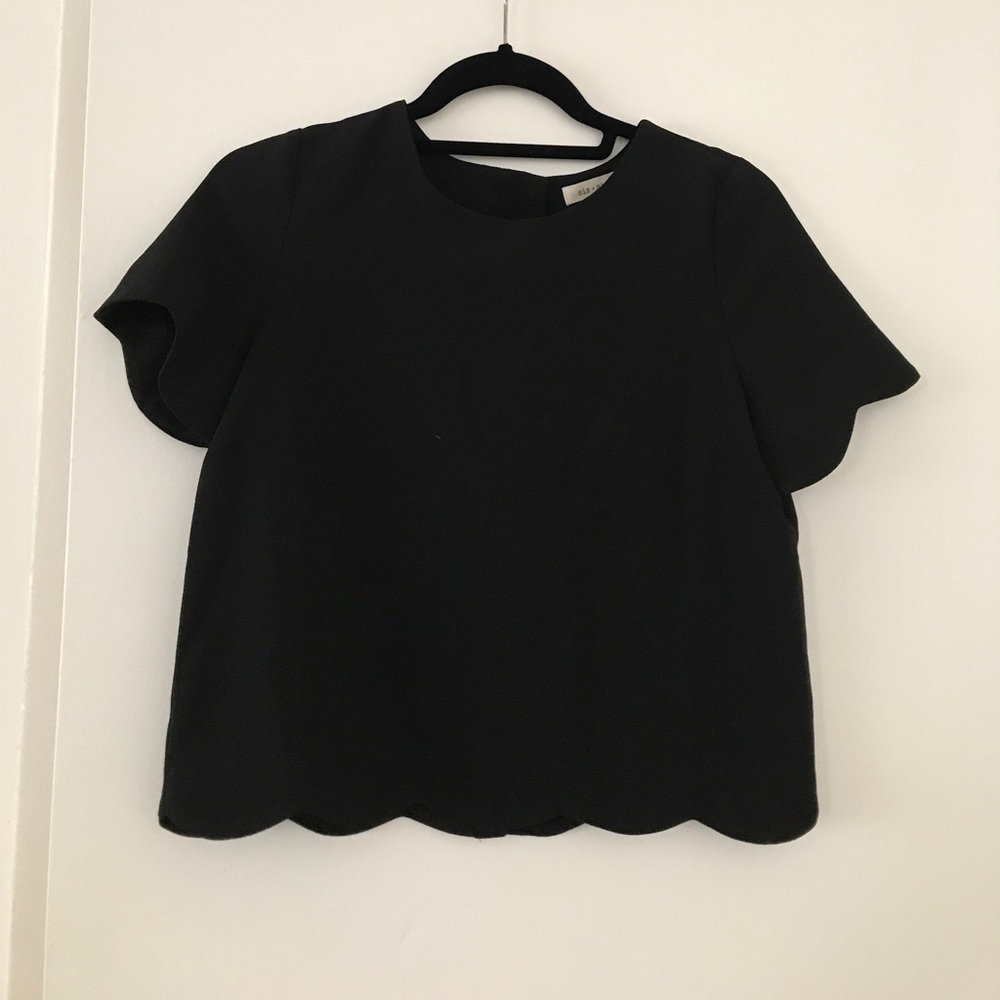 Black scalloped top