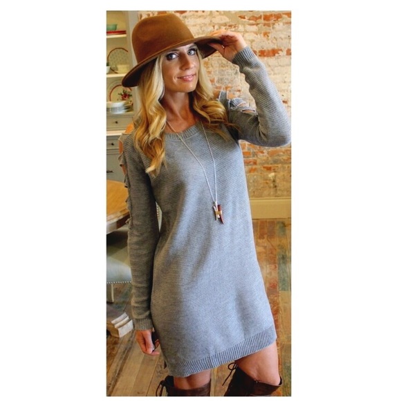 H/P 08/23 Shoulder Sweater Dress - Picture 2 of 3