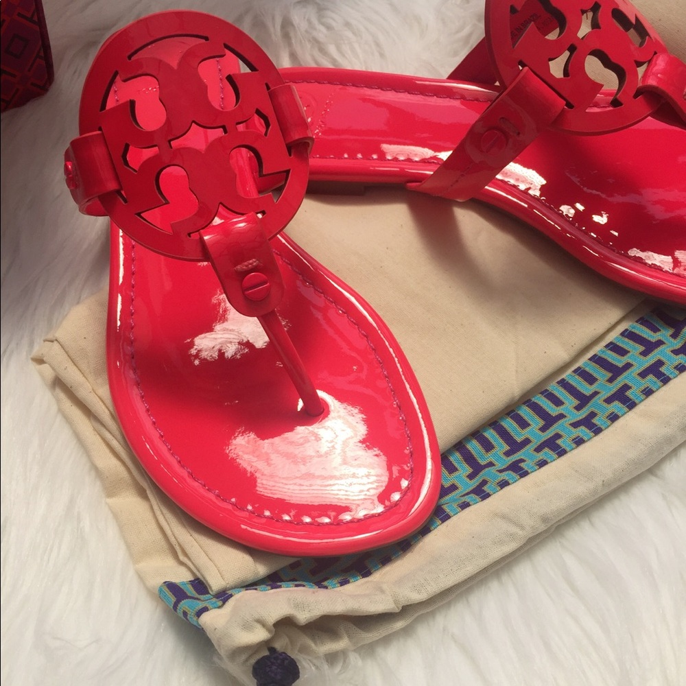 Tory Burch Fluorescent Fuchsia Pink Miller Sandals - Picture 5 of 8
