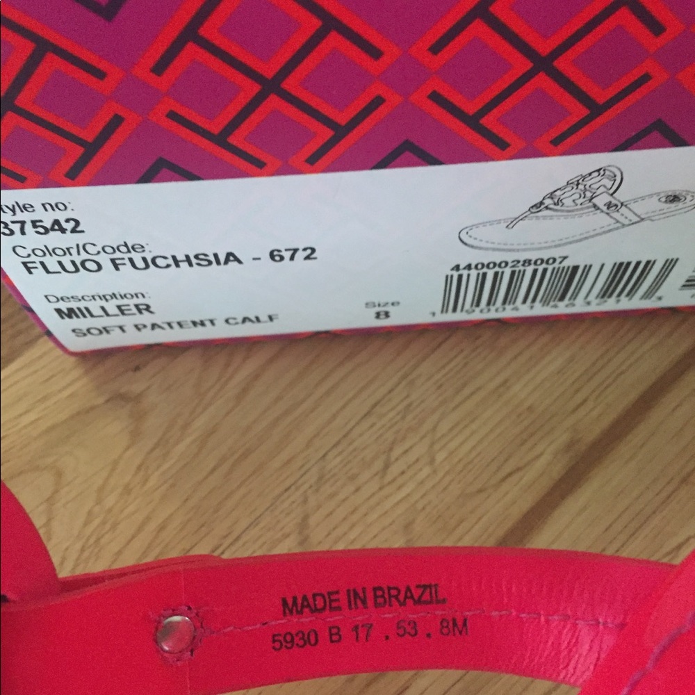 Tory Burch Fluorescent Fuchsia Pink Miller Sandals - Picture 8 of 8
