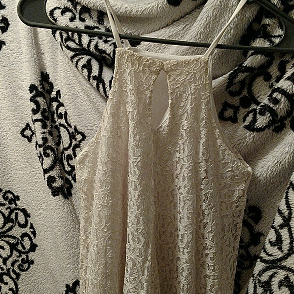 Peach Royal slip on lace dress, halter top - Picture 2 of 6