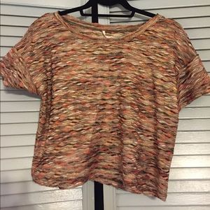 Free people Rainbow Wave Knit cropped tee