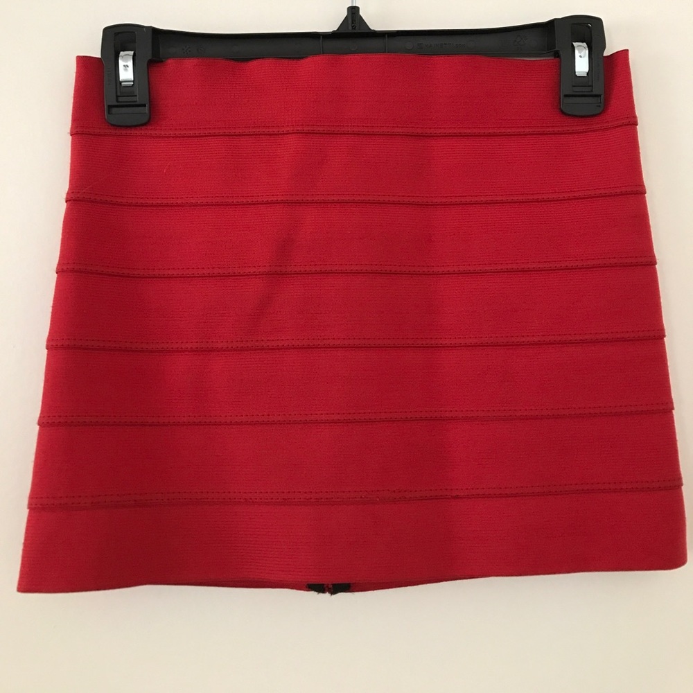 Red pleasure doing business miniskirt