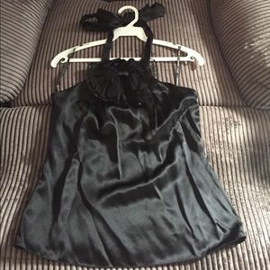 Betsey Johnson Size 0 Black Halter Top