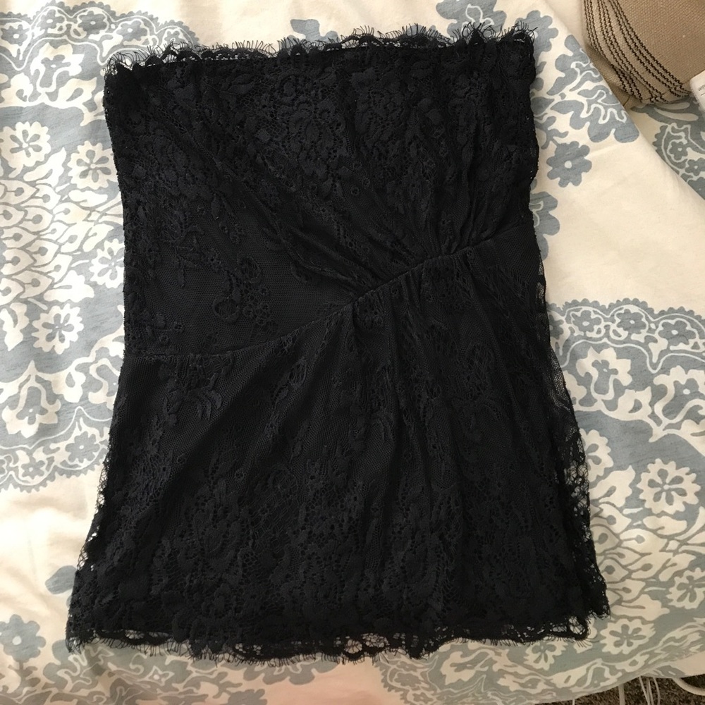 Black lace tube top