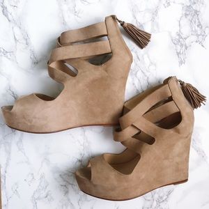 LAST CHANCE Dolce Vita Suede Tassel Wedges