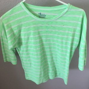Green and White Striped Tee
