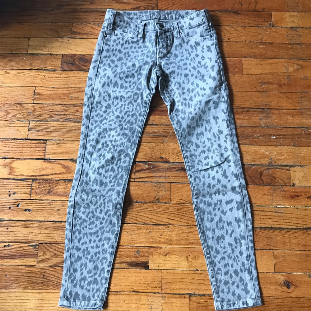 Cheetah print grey current Elliot skinny jean