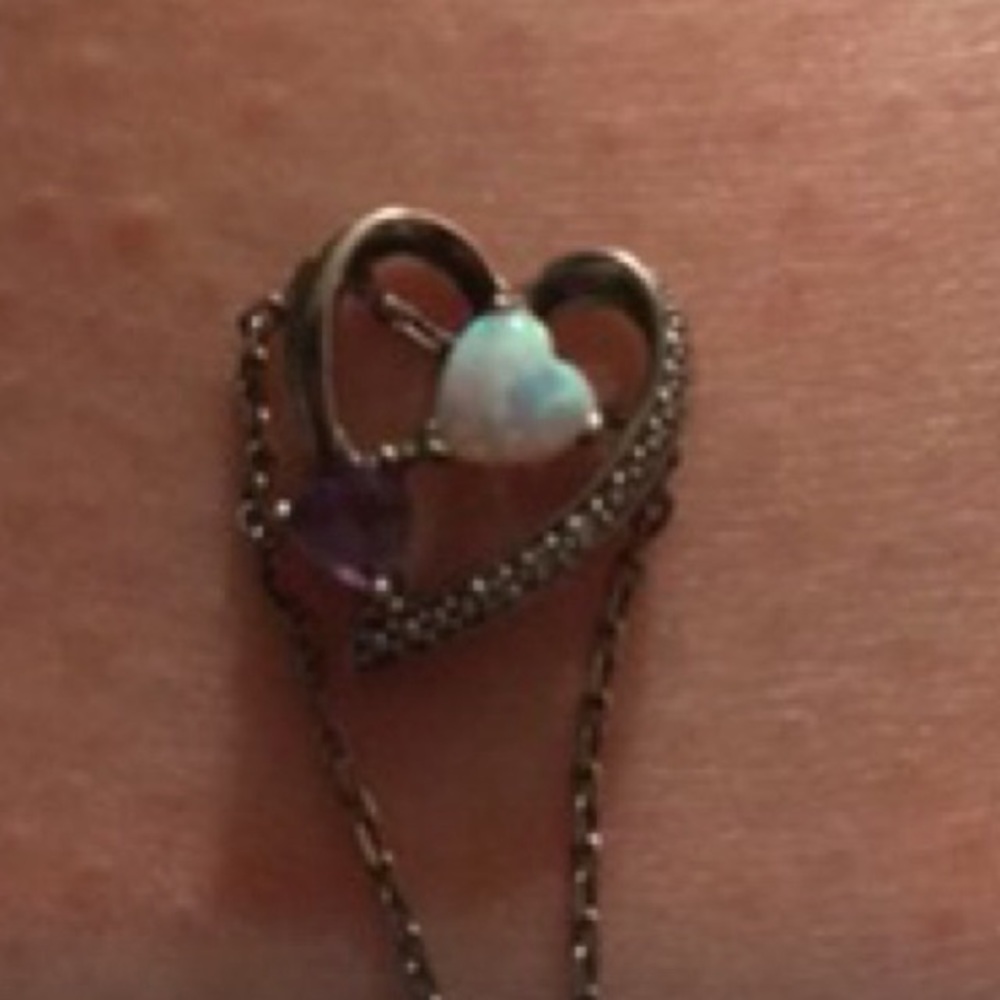 Opal and purple necklace