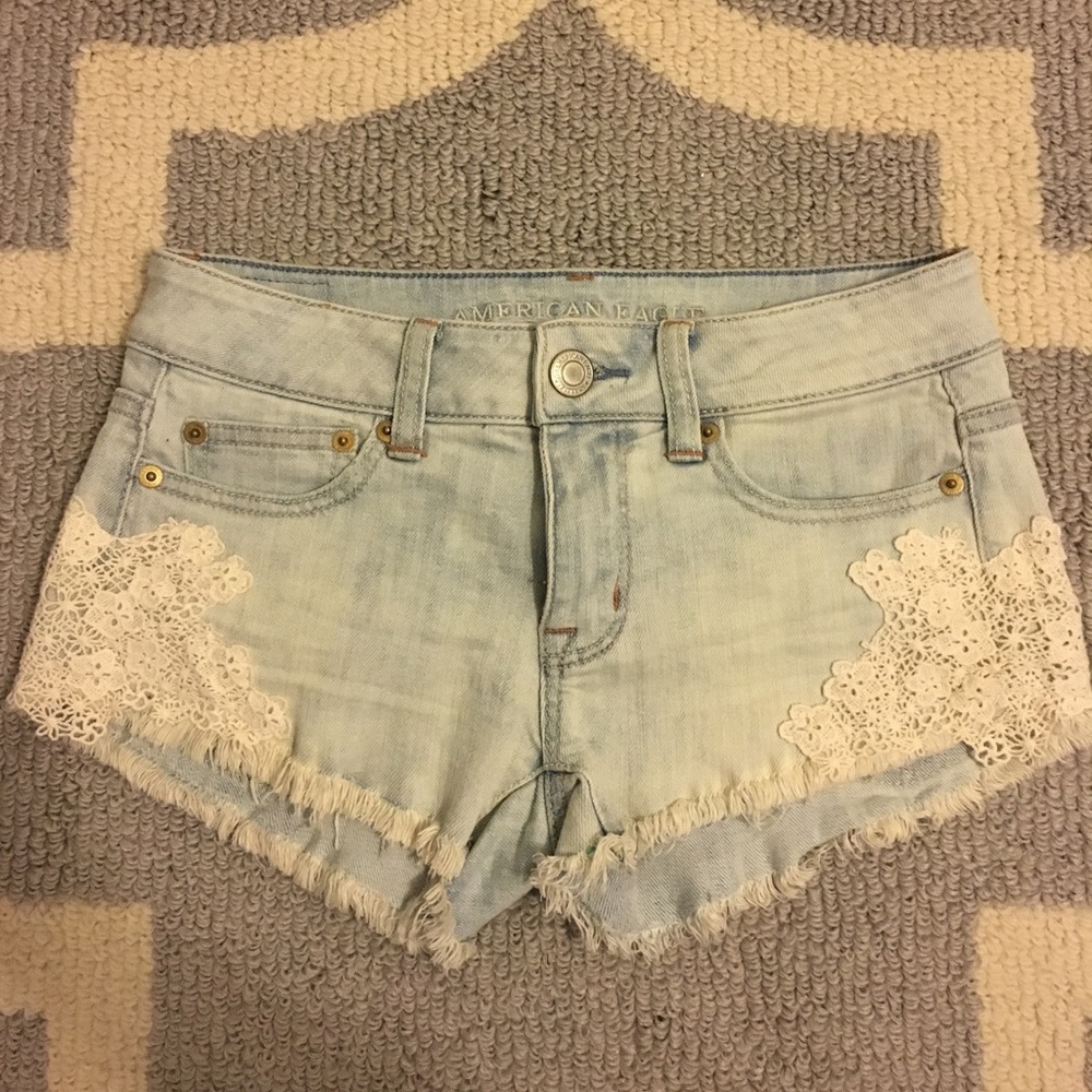 AE denim shorts