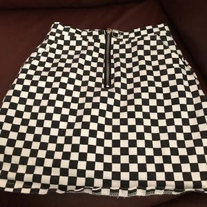Checkered Print High Waist Skort