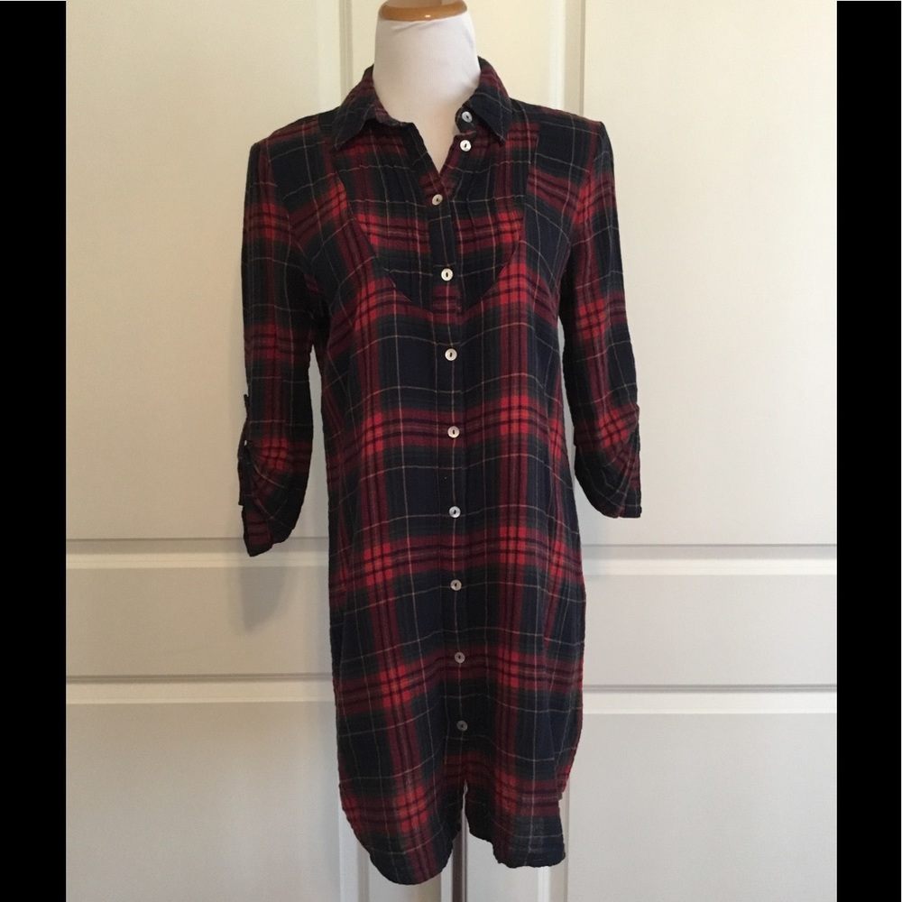 Character Hero plaid button up shirt dress