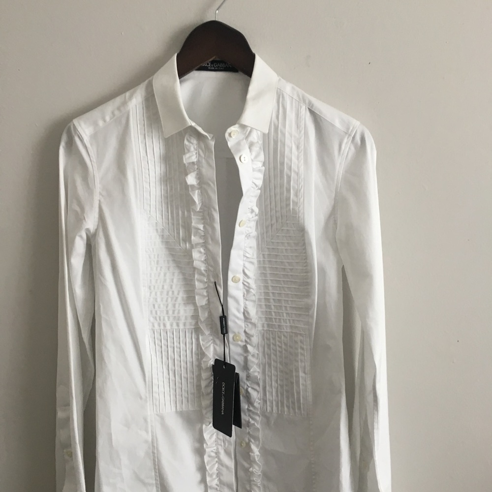 NWT Dolce and Gabbana White Blouse/Shirt