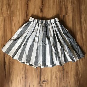 American Apparel Striped Skirt in Grey and White