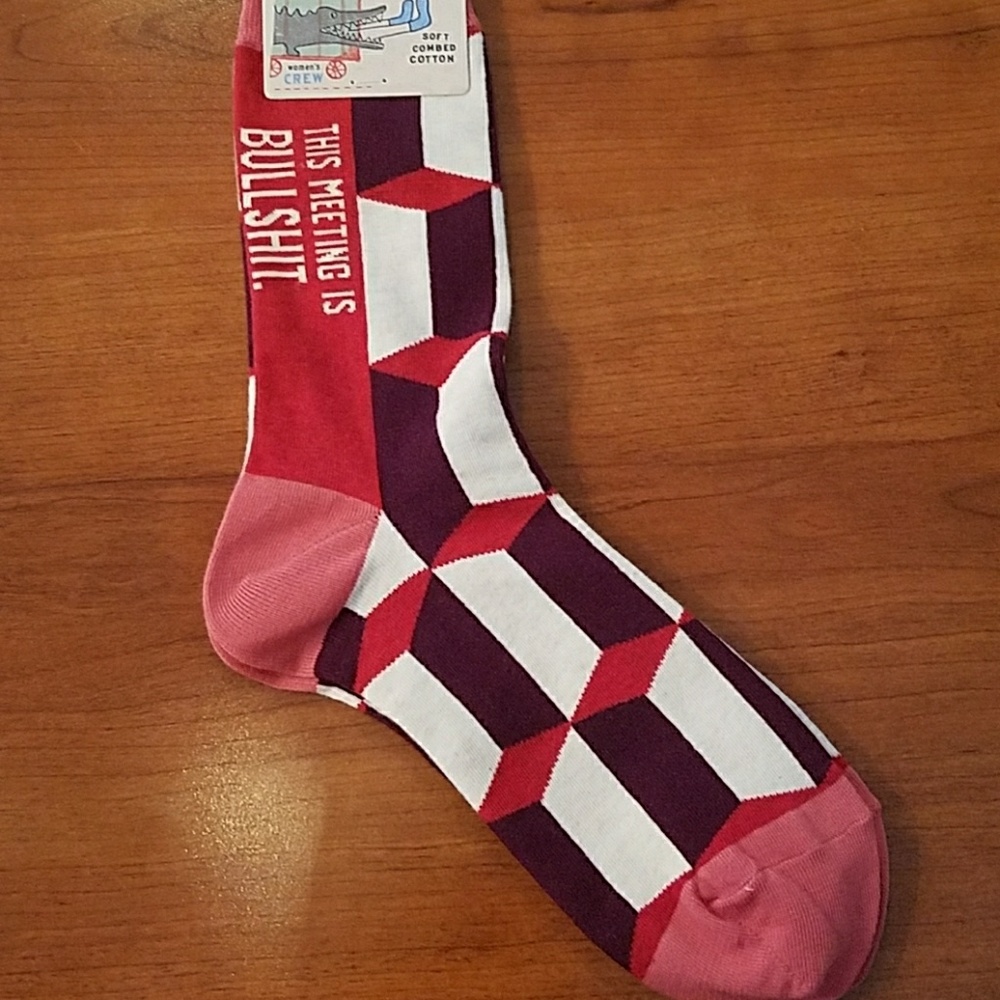 SOLD OUT- Blue Q socks "This meeting is Bullshit"