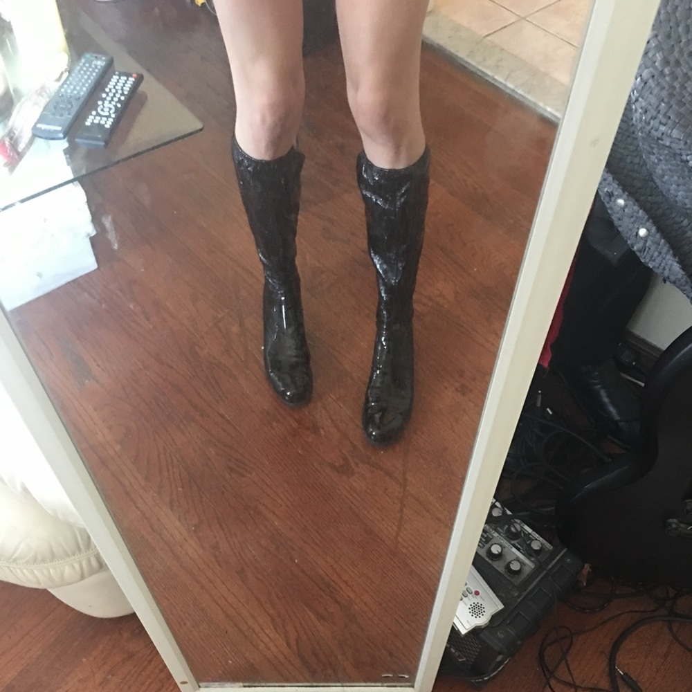 Miu Miu black patent boots