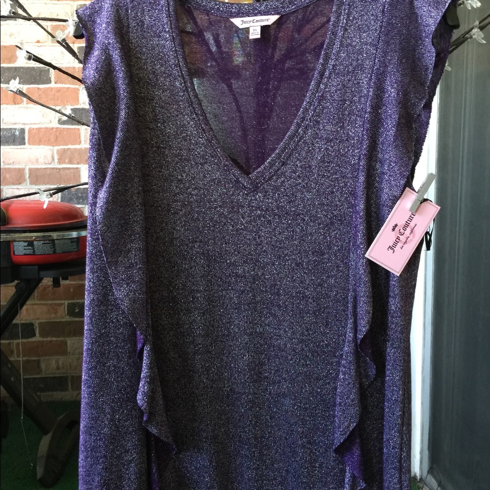 Juicy Couture XL Purple Sparkle Tank, and Clutch
