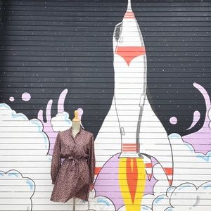 Vintage 1970s Tiny Floral Print Mini Dress