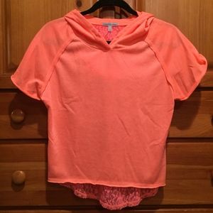 Charlotte Russe Hooded Lace Crop Top