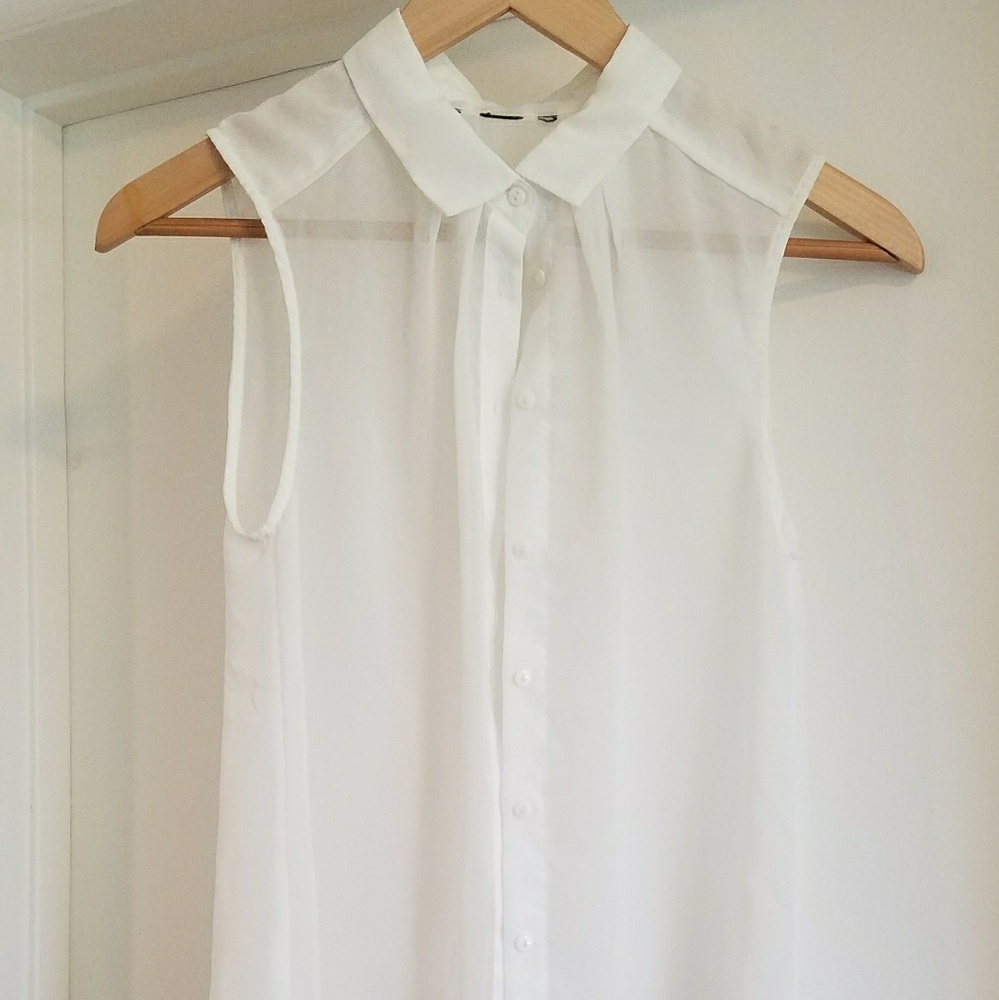 White button up blouse