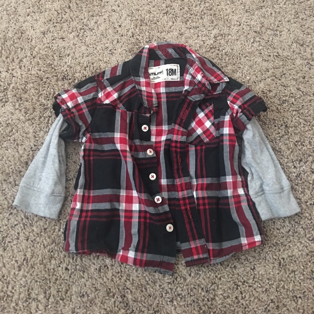Little boys button up long sleeve