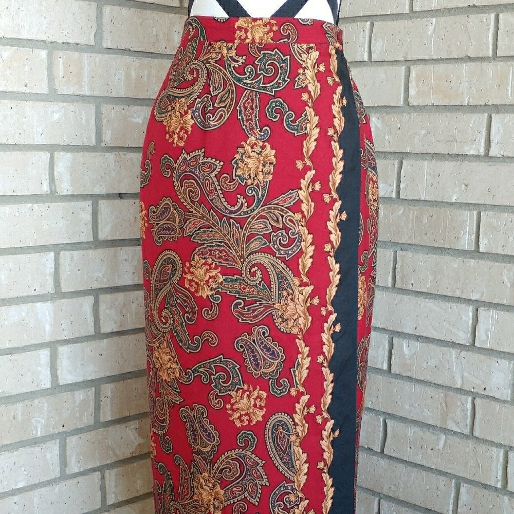 Talbots 100% SILK WRAP PAISLEY SKIRT!