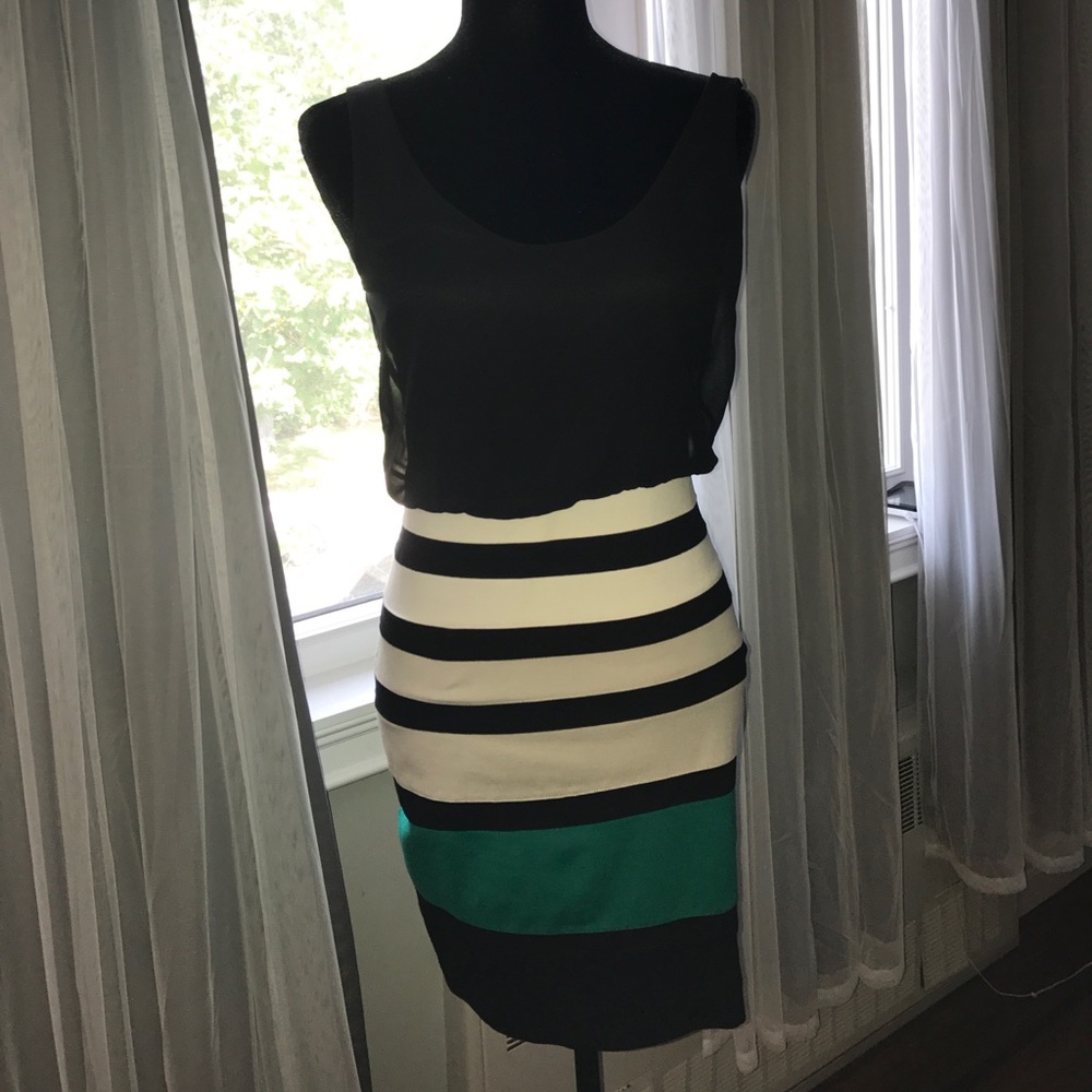 Express Tight Color-block Mini Dress