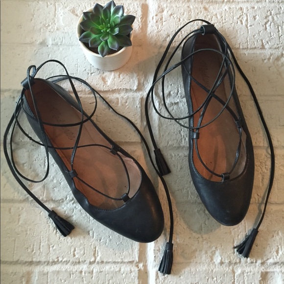 Madewell Shoes - Madewell Lace Up Ballet Flats