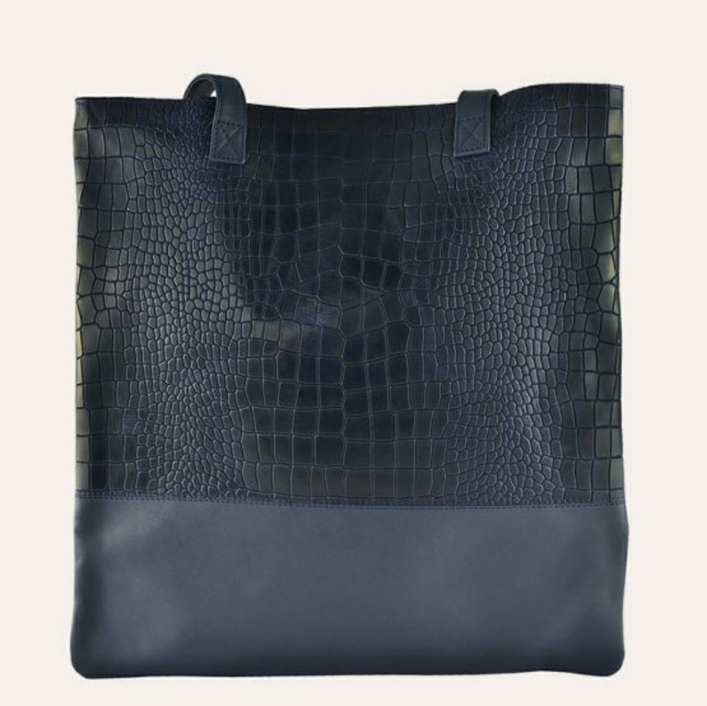 KIKO LEATHER NAVY HIDALGO TOTE