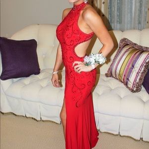 Sean collection non-altered beaded red dress