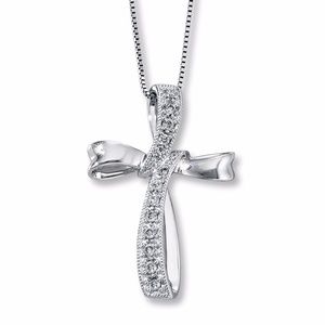 Jared Diamond Whitegold Cross Necklace