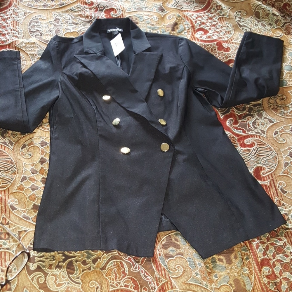 Black double breasted blazer