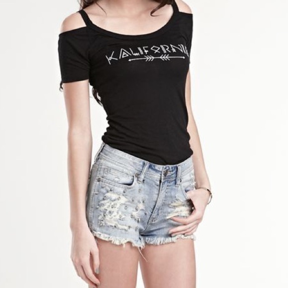 Kendall & Kylie Denim Studded Shorts