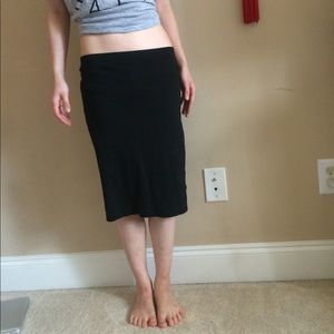 GAP XS MIDI Black knit bodycon skirt