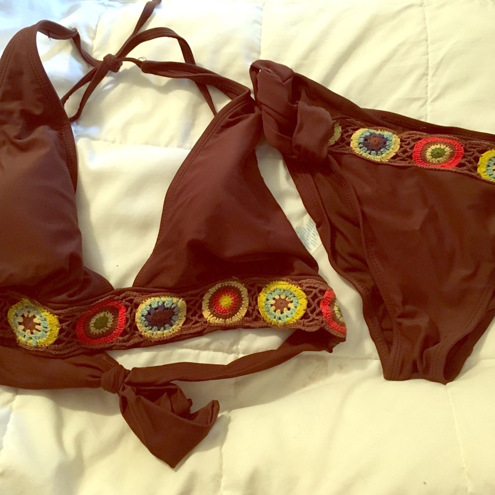 Brown Crocheted Bikini